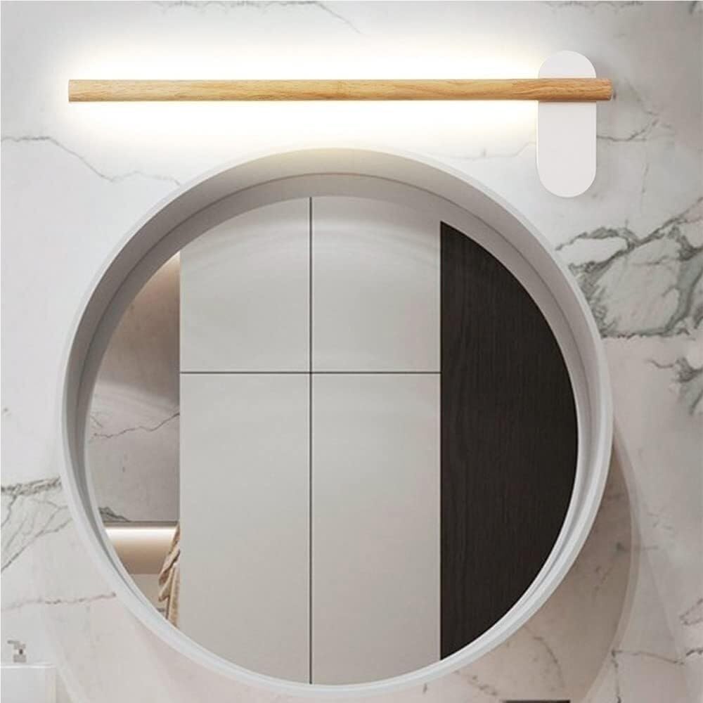 Spiegelleuchte Spiegellampe Moderne LED-Kosmetikleuchte aus Holz, weiße Spiegelfrontlampe, Badezimmerbeleuchtung, Frisiertisch, Schlafzimmerspiegelleuchten for Frisiertisch, Ankleidezimmer(50CM)