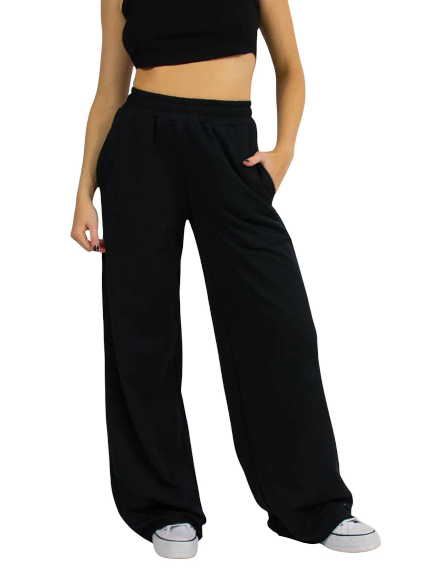 dockstreet Straight Wide fit Long Length Open Bottom Jogger for Women/Trending Multi Pocket Style, Relaxed Casual Pants for Women-picture-11