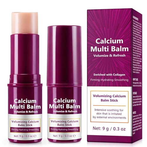 Calcium Volume Multi Balm Stick - Mit Kollagen angereichert | Verleiht der Haut Volumen und Frische | Voluming & Firming Mehrzweck-Feuchtigkeitsbalsam | Skincare Feuchtigkeitsspendende Pflege (2pcs)
