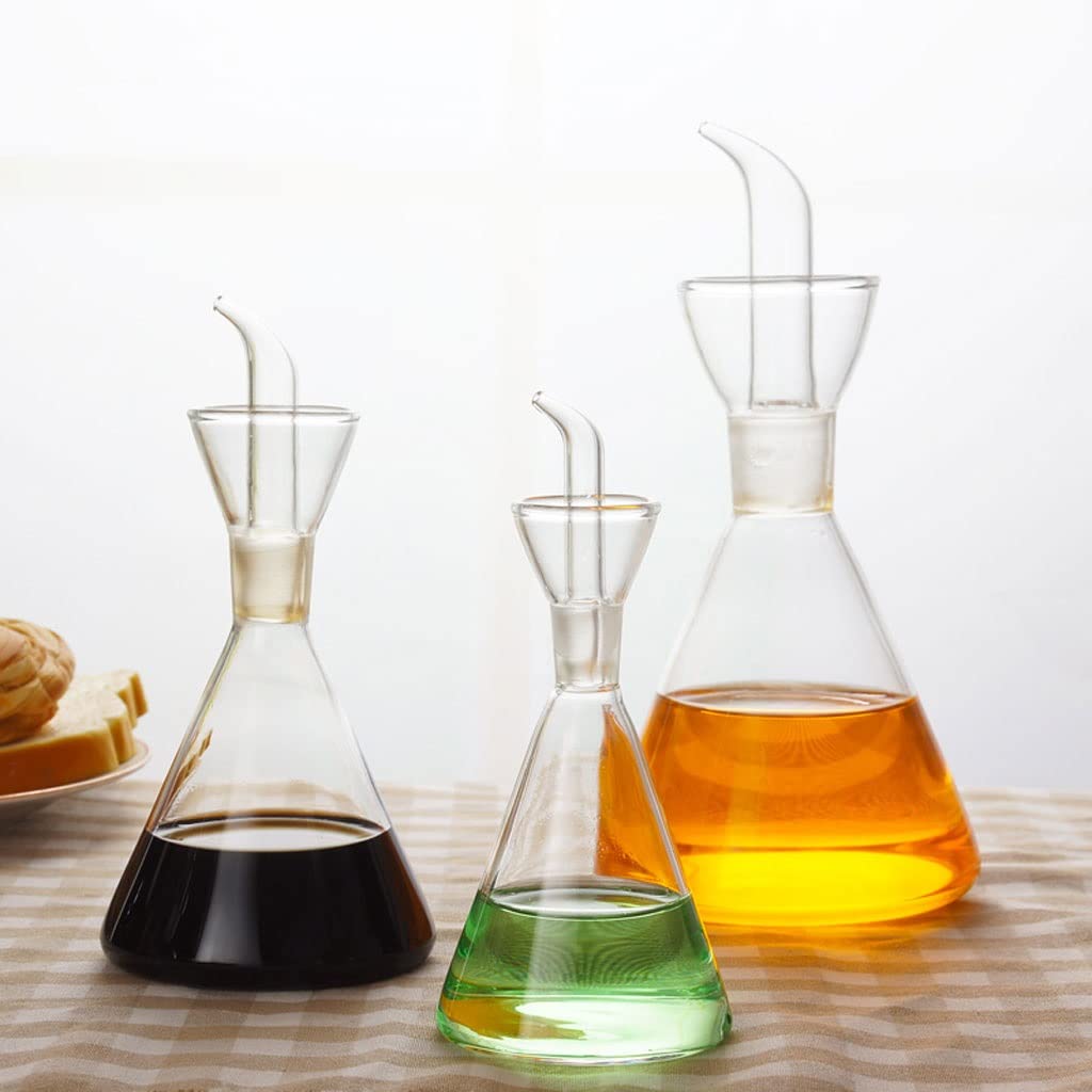 Dispensador de Botellas de Aceite y Vinagre Latas de aceite de cocina, botellas de almacenamiento, aceite de oliva, salsa de soja y dispensadores de vinagre, botellas de aceite de vidrio de cocina 3p