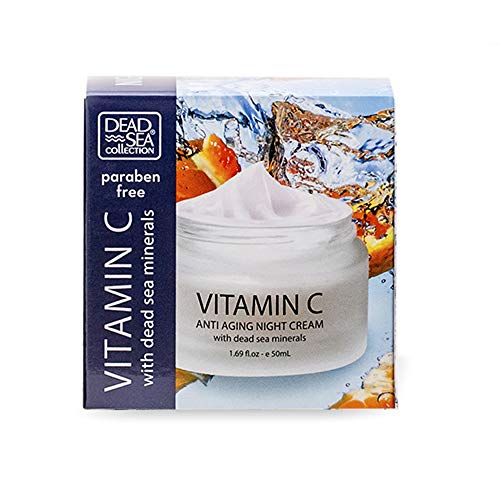 Dead Sea Collection Anti-Wrinkle Night Cream for Face with Vitamin C - Anti Aging - Skin Care with Sea Minerals - Nourishing, Moisturizer, Hydrating and Smoothing Face Cream (1.69 fl.oz)
