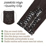 22inch Long Straight Clip in Hair Extensions 180g Full Head 12 Pieces Soft Thick Synthetic Clip in Hair Extension for Women Dark Brown Hairpiece - Image 3