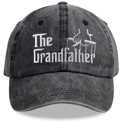 Image of Best Grandfather Ever Hat, Distressed Cotton Adjustable Funny Grandpa Baseball Cap