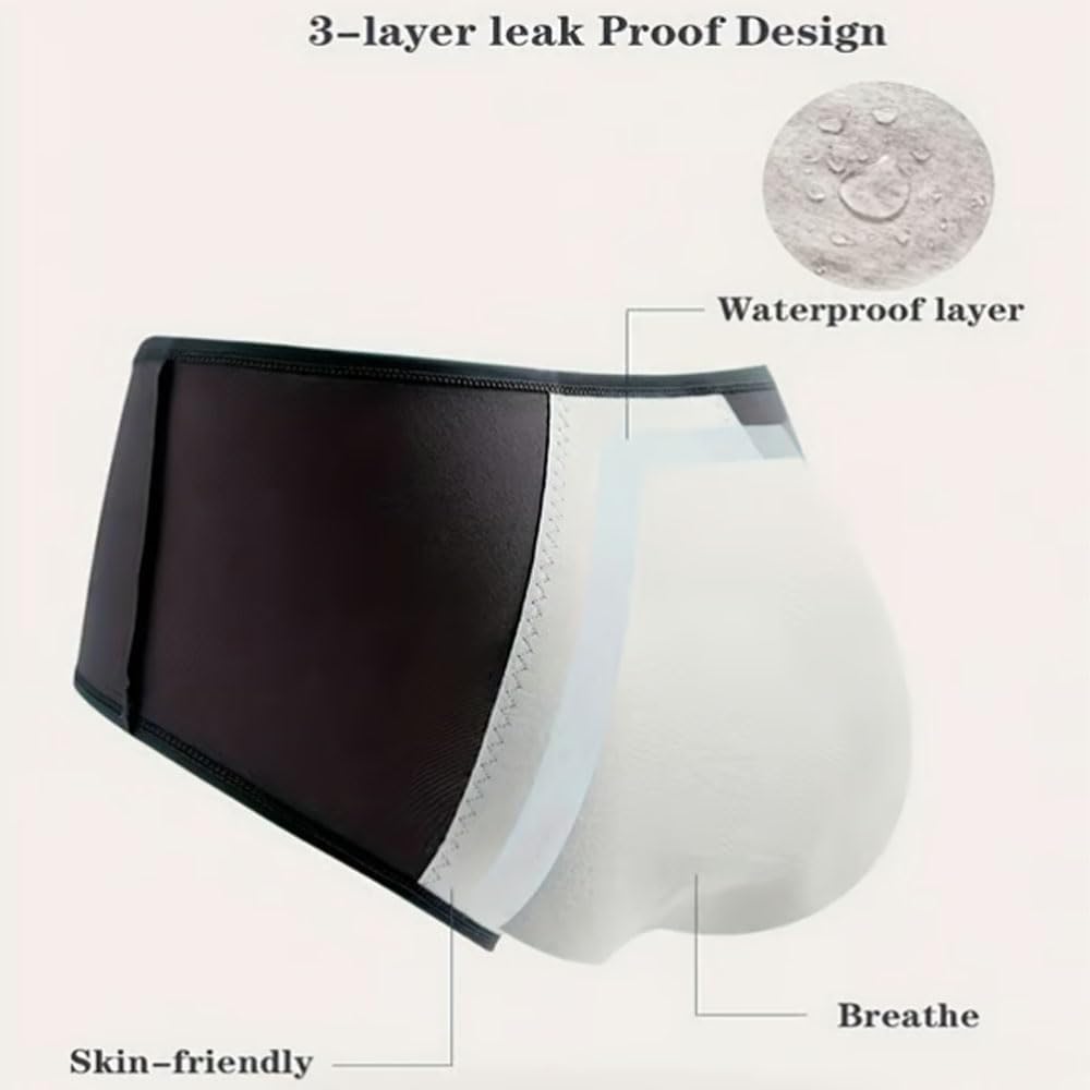 Culotte Fuite Urinaire Femme Lavable, Culotte Incontinence Femme Lavable, Taille Haute Culottes Pour Anti-fuites Réutilisables en Coton (Lot de 8,3XL)