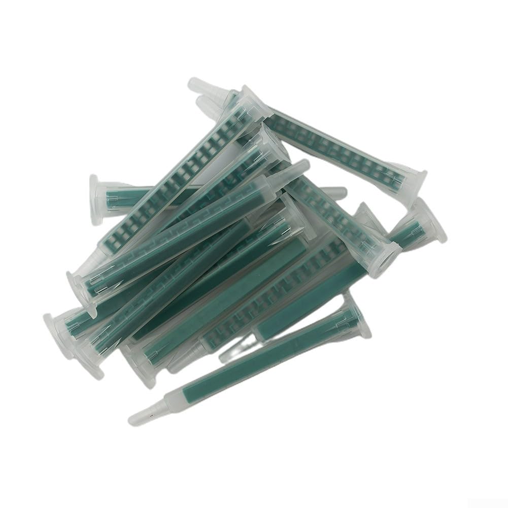 Lot de 50 buses mélangeuses statiques 2K AB de 83 mm de long avec 5,3 mm de diamètre intérieur et design à 16 nœuds, embouts de mélange autocollants pour cartouches à double composant pour seringues