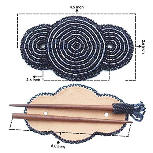 Miniatura 3 de HECHO HECHO HECHO JOYERÍA INDIA SEMILLA NEGRA RECUENTOS PARA EL CABELLO ACCESORIOS BARRETTE Z-40-SB-12