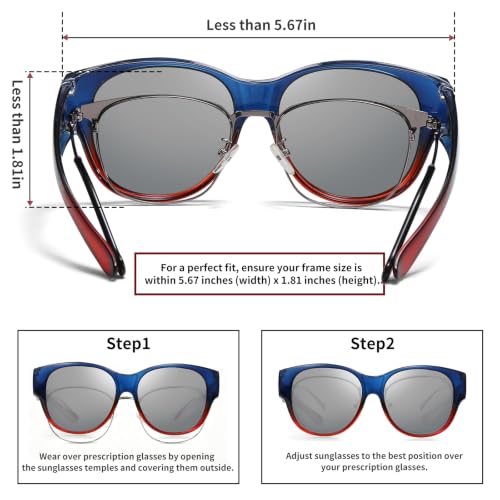 Image of HAOLOTA Fit Over Glasses Sunglasses for Women Polarized