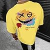 T Shirts for Men UK, Tshirts Men Summer,Graphic Print Summer Casual Round Neck Short Sleeve Comfortable Blend Tee T-Shirts Tops Yellow #2