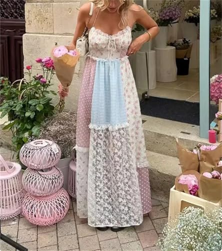 Image of Women Halter Ruched Maxi Dress Backless Sleeveless Long Dress Bodycon See Througn Pleated Sundress Beachwear