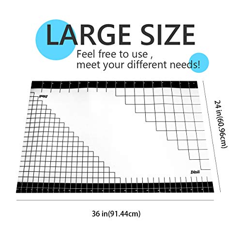 36 x 24 inch Silicone Pastry Mat XXL Extra Large Non Stick Baking Mat, Full Sticks To Countertop Surface Liner For Rolling Dough Kneading Fondant Pie Crust Pizza Bread Cookie Scone (Black)