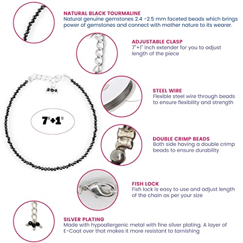 Gempires Handmade Gemstone Beaded Bracelets Lightweight Crystal Everyday Wear Jewelry Hypoallergenic 8 Inch Silver Plated Minimalist Women Bracelets4