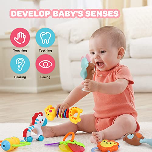 Toy Life 10Pcs Baby Rattles Teether Rattles Toys - Rattle Teething Toys For Babies- Grab Shaker And Spin Rattle - Baby Chew Toys For 0 3 6 9 12 Month Newborn Infant Baby… #TOP4