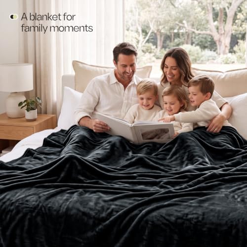 Image of Utopia Bedding Fleece Blanket Queen Size Black Lightweight Fuzzy Soft Anti-Static Microfiber Bed Blanket (90x90 Inches)