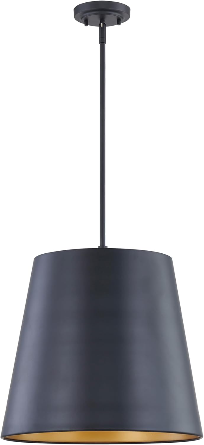 ML Lighting | Allson Collection | 99121-MB | Indoor 3 Light Metal Pendant in Matte Black with Black Steel Shade | Kitchens, Dining Rooms, Living Rooms, Entryways, Hallways