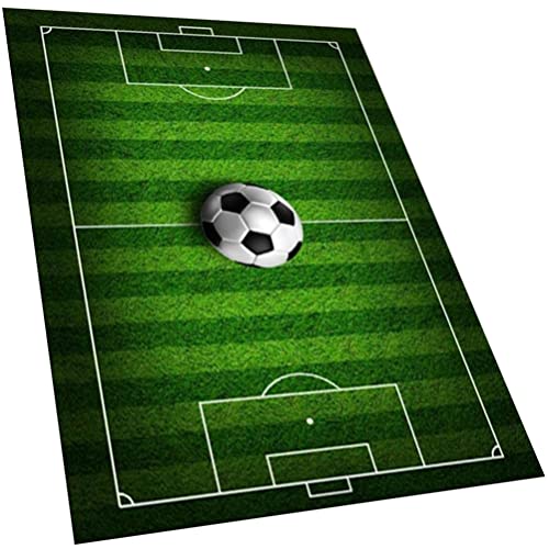 Yardwe Campo de Fútbol Alfombra Campo de Fútbol Niños Estera Juego Estera para Niños Niñas Tema Sala Decoración del Hogar