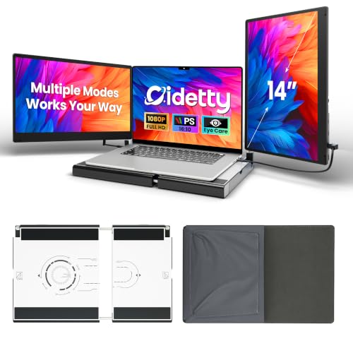 Image of CIDETTY Upgraded Laptop Screen Extender Portable Monitor, 14 inch 1080P FHD IPS Screen,Monitor Extender for Laptop,Fit for 13-17 inch Laptops, Plug & Play Compatiable with Wins /Mac /Android /Switch