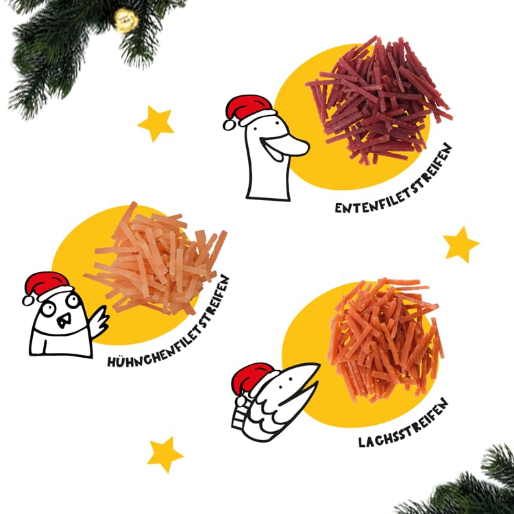 Adventskalender für Katzen von Dogs'n Tiger – Natürliche & hochwertige Snacks aus 85% Fleisch hinter jedem Türchen, ohne Zucker & Getreide für alle Katzen