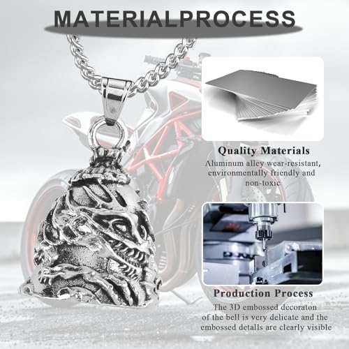 Image of vvag Motorcycle Bell Durable Guardian Angel Bell Hanger Biker Bell with Keychain Ring Motorcycle Accessories for Women