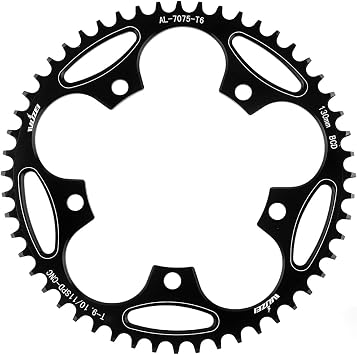 110/130 BCD Chainring 36/38/40/42/44/46/48/50/52/54/56/58/60T 5 Screws Round Narrow Wide Bicycle Chainring for 9/10/11 Speed Road Bike Folding Bicycle