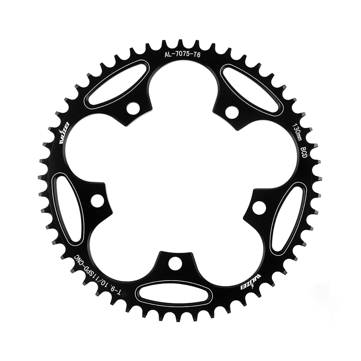 KTKEET 110/130 BCD Chainring 36/38/40/42/44/46/48/50/52/54/56/58/60T 5 Screws Round Narrow Wide Bicycle Chainring for 9/10/11 Speed Road Bike Folding Bicycle