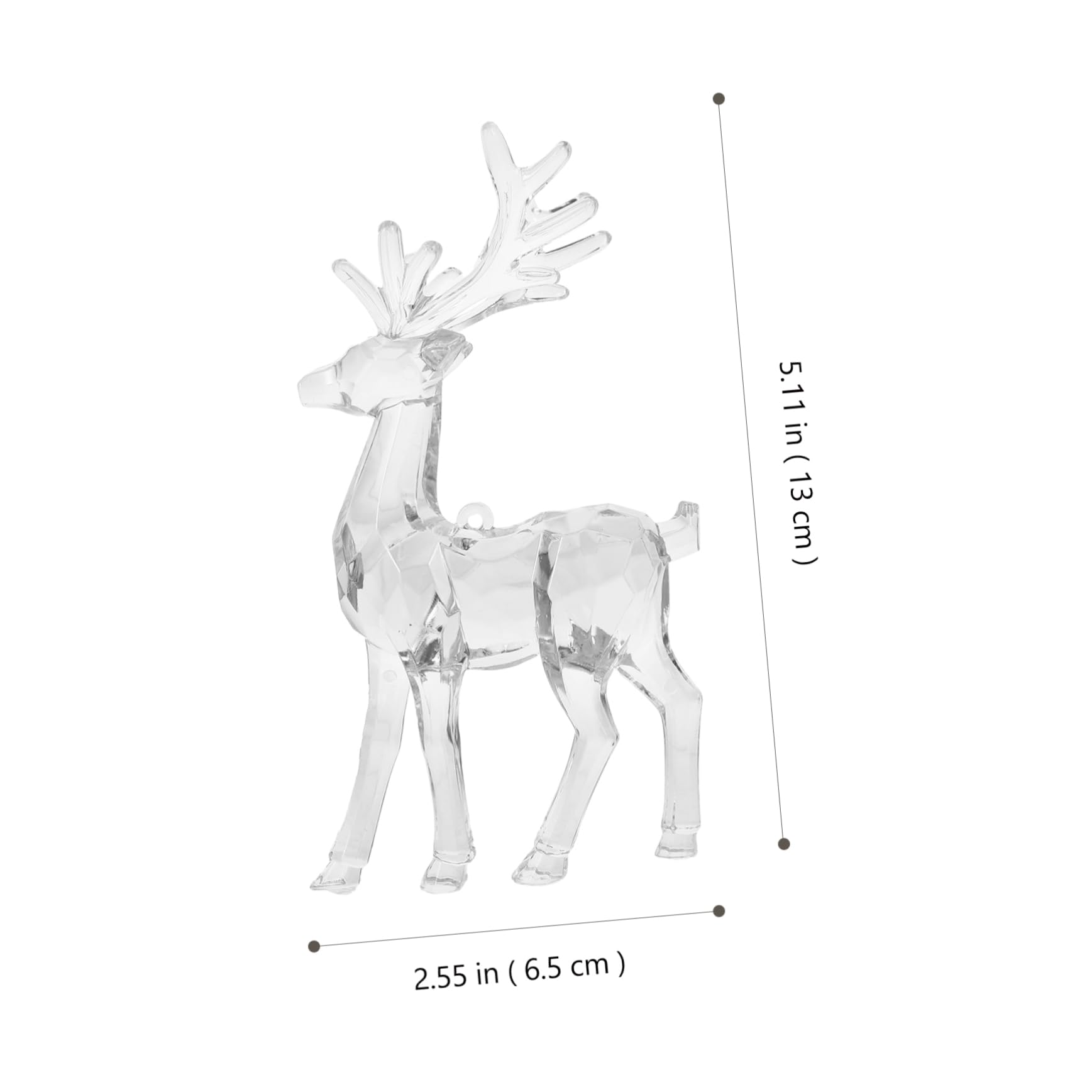 8 Pièces Ornement d'arbre De Renne Ornement Suspendu Wapiti Centre De Table des Fêtes Décor De Renne De Noël Ornements d'arbre De Noël Wapiti Figure De Renne Transparent Acrylique