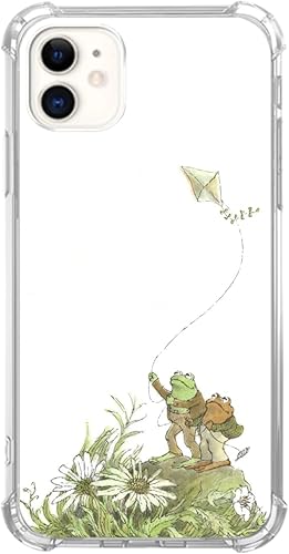 Frog and Toad Fly a Kite - Funda para teléfono compatible con iPhone 11, funda de cometas voladoras para niñas, mujeres y hombres, funda única de