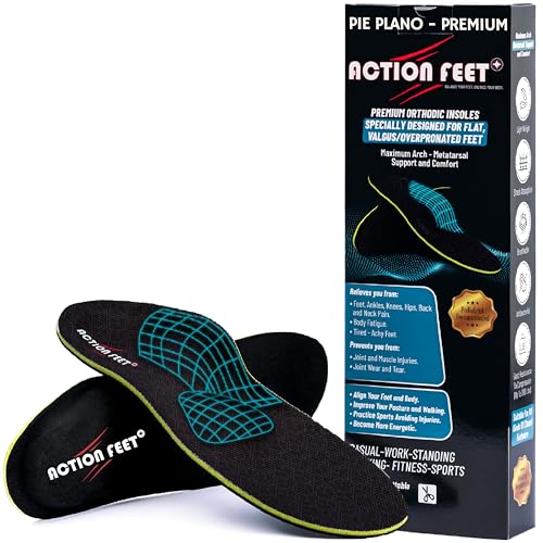 Catálogo para Comprar On-line Plantillas para comprar online. 45 ACTION FEET Plantillas para Hombre – Ortopédicas PIE PLANO - Soporte para Arco del Pie y Metatarsiano. Recortables (26.5-30.5cm). Descansa Pies-Antifatiga - No más Dolor –...
