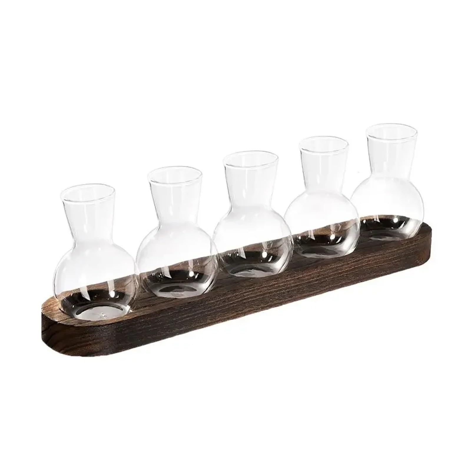Vase en Verre Vase en Verre hydroponique Transparent Moderne avec Plateau Bois, Station de Propagation créative for Terrarium Plantes(Color2)