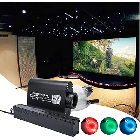 Latest Kingmaled 16W APP Car Home Use Shooting Star Music Activated Fiber Optic Star Ceiling Kit, RGBW Sound Activated Light Engine+28Keys Remote+Cable 335pcs of Mixed Dia. 4m Cover