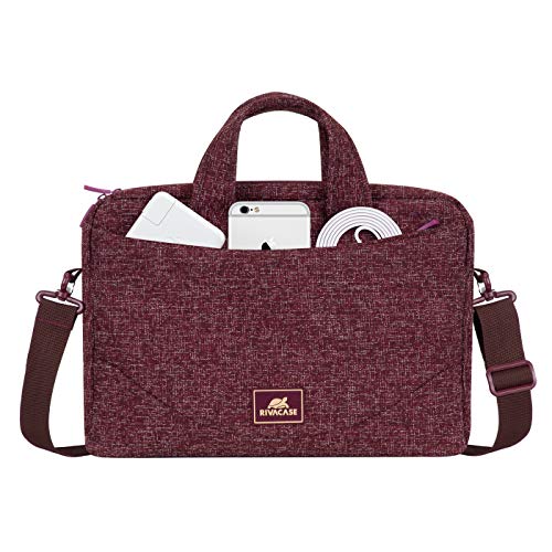 Image of RIVACASE Anvik 7921 Laptop Bag 14 Inches Waterproof Compact Shoulder Bag for Notebooks Ultra-Light Computer Bag for Women /Men /School /Travel /Business, Compatible with Macbook Pro 14 inch, Burgundy Red