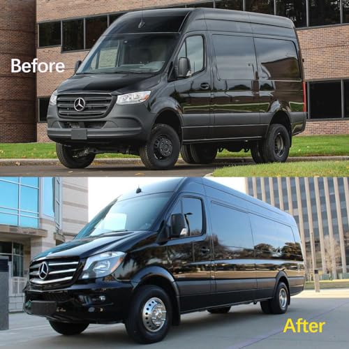 Image of 16 inch Polished Stainless Steel Dullay Wheel Simulators fit for 2007-2025 Dodge, Mercedes and Freightliner Sprinter Van,4pcs Front Rear 6 Lug 18 Hand Hole snap on Wheel Cover k16a