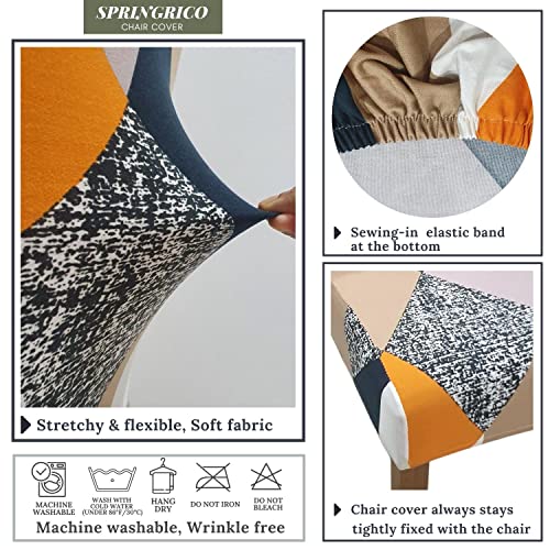 Image of SPRINGRICO Chair Covers for Dining Room Set of 2, Stretch Dining Chair Cover, Washable Spandex Kitchen Parsons Chair Slipcovers, Removable Seat Protector for Home or Party (2 Pack, Malibu)