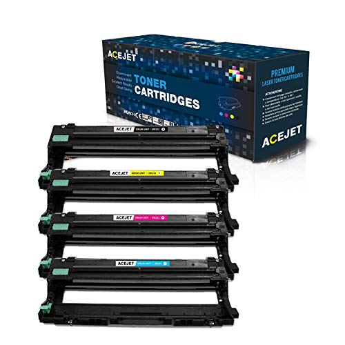 ACEJET Compatible DR221CL Drum Unit Set Replacement for Brother Drum Replacement DR221 for Brother HL-3140cw HL-3170cdw HL-3180cdw MFC-9130cw MFC-9330cdw MFC-9340cdw(Black,Cyan,Magenta,Yellow,4-Packs)