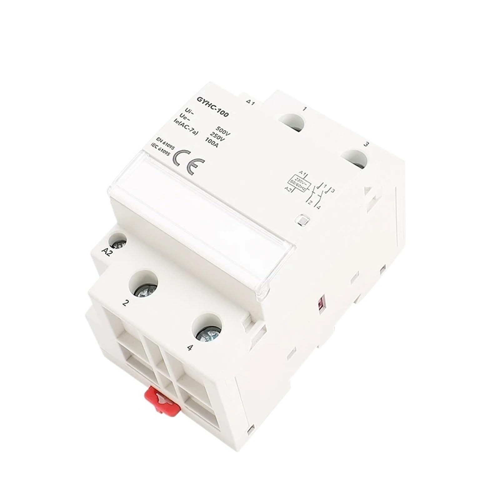 Contactor modular GYHC de 2 polos, 100 A, NA, NC, 1, 220 V, 110, 24, for uso doméstico, tipo riel DIN, iCT, 50/60 Hz | 2P 100A 1NO1NC 230AC