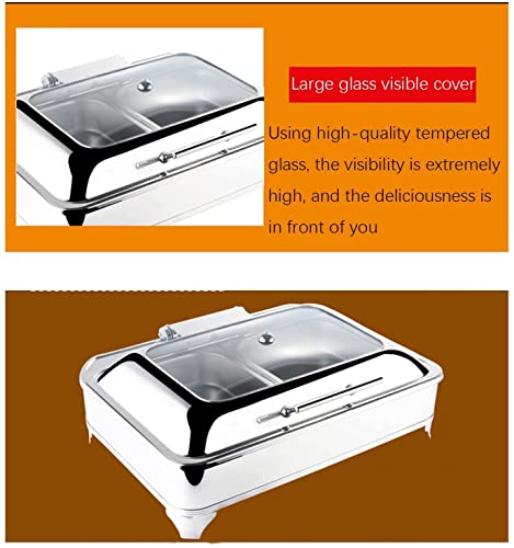 Ensemble de buffet à réchaud électrique 9L avec couvercles de service - 5