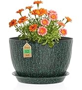 WSMKSZ 12 Inch Wide Water Ripples Flower Pots for Indoor or Outdoor Plants, Large Plant Pots with...