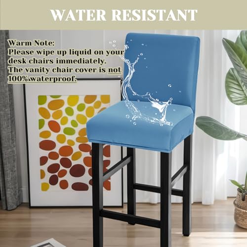 Image of Bar Stool Covers Counter Chair Slipcovers Set of 2,Blue | Stretch Barstool Seat Covers,Washable Removable Pub Tall Stool Slipcover,Bar Chair Cover for Kitchen Dining Room Cafe