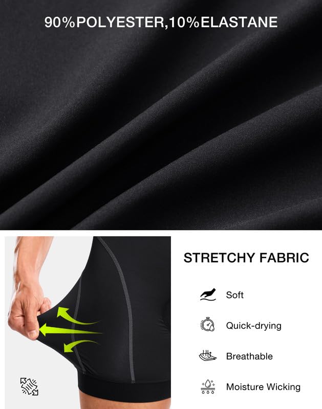 Bikewa Men’s Cycling Underwear with Anti-Slip Leg Grips 4D