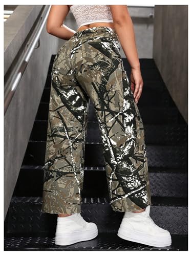 WDIRARA Women's High Waisted Wide Leg Denim Pants Raw Hem Jeans with Pockets2