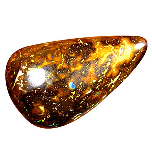 Opale rocheuse Koroit de 21x13 mm, gemme naturelle taillée en forme libre de 12.24 ct