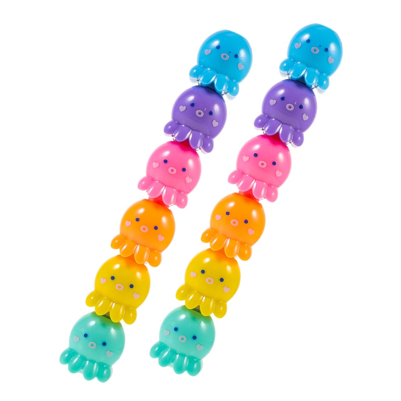 Gadpiparty 2 Set Evidenziatori Fluorescenti Colorati Polpo Impilabili Penne Mini Highlighter Fluorescenti per Studenti per Scrivere Disegnare e Colorare