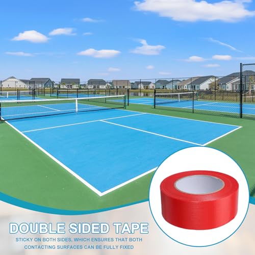 Image of PATIKIL Pickleball Court Tape 2 in x 55 Yard (164 Ft), 2 Pack Waterproof Outdoor Court Line Tape Floor Marking Tool Matte for Gym Driveway Backyard, Red
