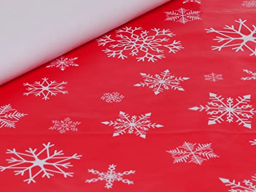 Wachstuch Tischdecke Weihnachtstischdecke Wachstuchtischdecke Abwaschbar Eckig 140 x 180 cm Weihnachten Rot