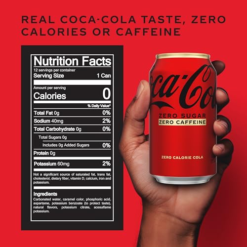 Image of Coca-Cola Zero Caffeine-Free Soda Soft Drink, 12 fl oz, 12 Pack