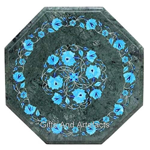 Table basse en marbre vert 35,6 cm pour remplacer les meubles ternes par une touche de turquoise