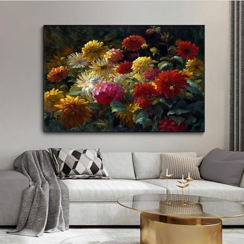 Affiche nature morte fleurs KEBIA grand format pour salon moderne graffiti art