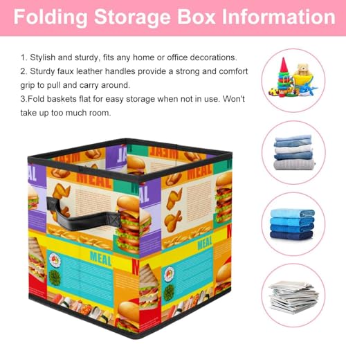 Boîte de rangement pliable avec poignées solides et structure cube en tissu résistant - 4