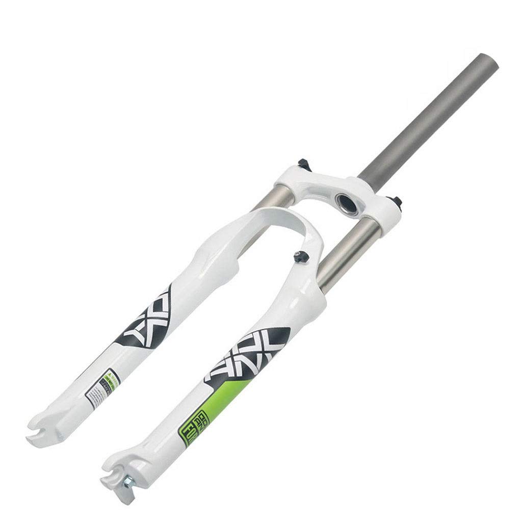 26 "27.5" 29" MTB Ciclismo Forcella Sospensione 1-1/8" Corsa 110mm Sistema Meccanico Lega di Alluminio - Nero Bianco (Color : White, Size : 29INCH)