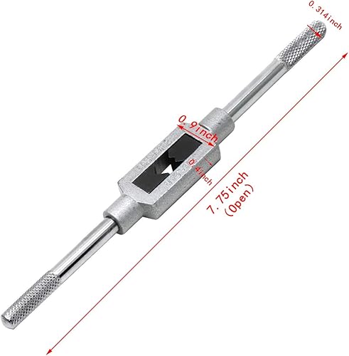 Miniatura 2 de Bitray Llave de grifo ajustable M3-M12 de 116 "-12" Escariador Acero Ajustable Herramienta de mano Grifos de mano Soporte de roscado Escariador