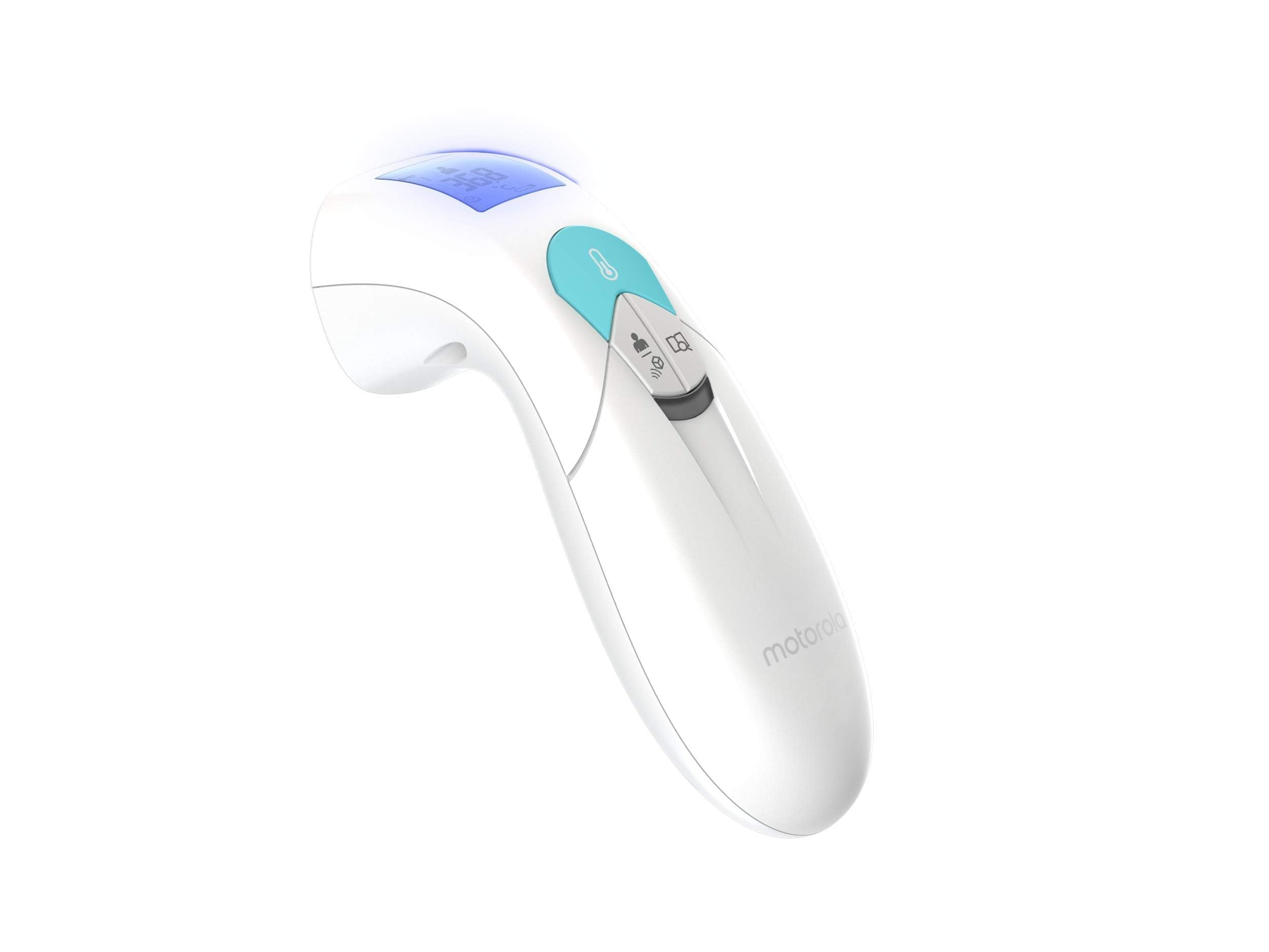 Motorola Baby MBP66NT Digital Kontaktlos Thermometer - Fieberthermometer für Erwachsene und Baby mit LCD Display - 2 Farben - Temperaturen von Körper, Nahrung und Flüssigkeit - Weiß